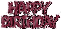 Flat Sparkle Outline - Double Line Happy Birthday