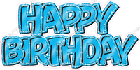 Flat Sparkle Outline - Double Line Happy Birthday