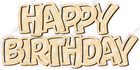 Flat Sparkle Outline - Double Line Happy Birthday
