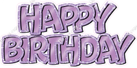 Flat Sparkle Outline - Double Line Happy Birthday