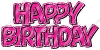 Flat Sparkle Outline - Double Line Happy Birthday