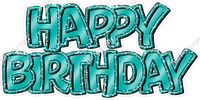Flat Sparkle Outline - Double Line Happy Birthday