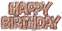 Flat Sparkle Outline - Double Line Happy Birthday