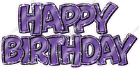 Flat Sparkle Outline - Double Line Happy Birthday