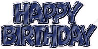 Flat Sparkle Outline - Double Line Happy Birthday