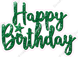 Green - Cursive - Happy Birthday Statement