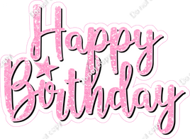 Baby Pink - Cursive - Happy Birthday Statement