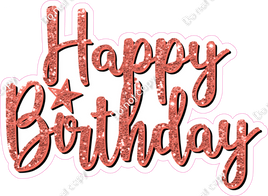 Coral - Cursive - Happy Birthday Statement