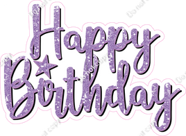 Lavender - Cursive - Happy Birthday Statement