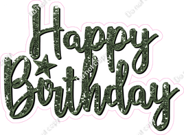 Sage - Cursive - Happy Birthday Statement