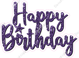 Purple - Cursive - Happy Birthday Statement