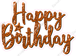 Orange - Cursive - Happy Birthday Statement