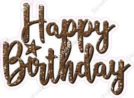 Chocolate - Cursive - Happy Birthday Statement