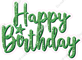 Lime Green - Cursive - Happy Birthday Statement