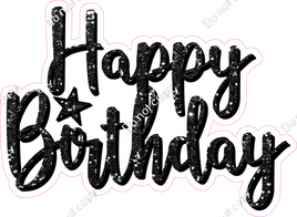 Black - Cursive - Happy Birthday Statement