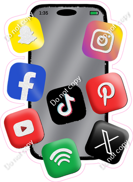 Cell Phone with Floating Social Media Links