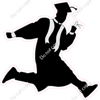 Teen Boy Jumping Graduation Silhouette