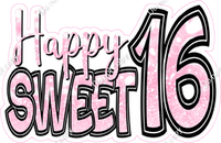 Bokeh - Baby Pink - Happy Sweet 16 Statement