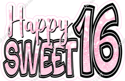 Bokeh - Baby Pink - Happy Sweet 16 Statement