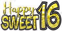 Bokeh - Yellow - Happy Sweet 16 Statement w/ Variants