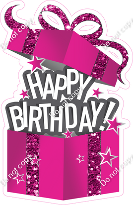 Sparkle - Hot Pink - Happy Birthday Present Statement w/ Variants