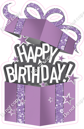 Sparkle - Lavender - Happy Birthday Present Statement w/ Variants