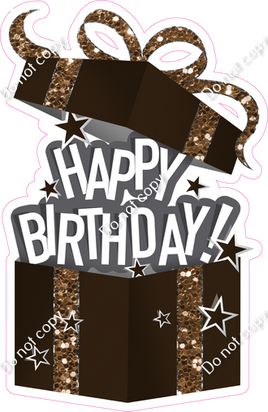 Sparkle - Chocolate - Happy Birthday Present Statement w/ Variants