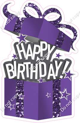 Sparkle - Purple - Happy Birthday Present Statement w/ Variants