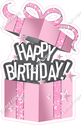 Sparkle - Baby Pink - Happy Birthday Present Statement w/ Variants