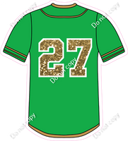 Football Jersey with Numbers - Green & Gold w/ Variants