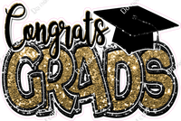 Gold - Sparkle - Congrats Grads Statement w/ Variants