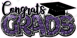 Purple - Sparkle - Congrats Grads Statement w/ Variants