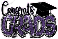 Purple - Sparkle - Congrats Grads Statement w/ Variants