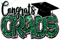 Green - Sparkle - Congrats Grads Statement w/ Variants