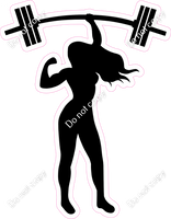Female Weightlifting Silhouette 3 w/ Variants