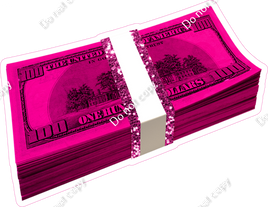 1 Stack of Hot Pink $100 Dollar Bills