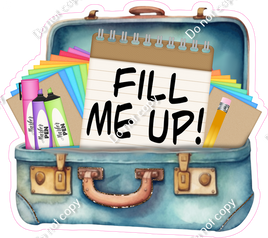 Trunk with School Supplies - Fill Me Up Statement