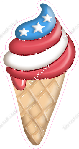 4th of July Ice Cream Cone 2 w/ Variants