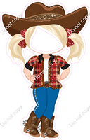 Blond Hair Cowgirl Face Cutout w/ Variants
