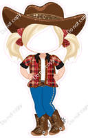 Blond Hair Cowgirl Face Cutout w/ Variants