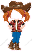 Red Hair Cowgirl Face Cutout w/ Variants