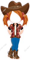 Red Hair Cowgirl Face Cutout w/ Variants