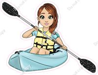 Light Skin Tone - Red Hair Girl on Kayak w/ Variants