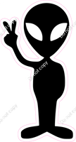 Alien With Piece Sign Silhouette w/ Variants