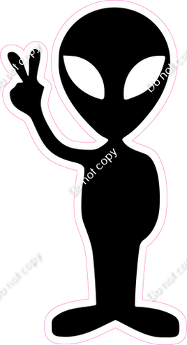 Alien With Piece Sign Silhouette w/ Variants