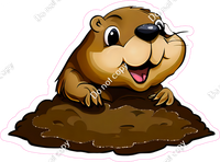 Gopher Peeking Out of Hole