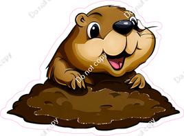 Gopher Peeking Out of Hole