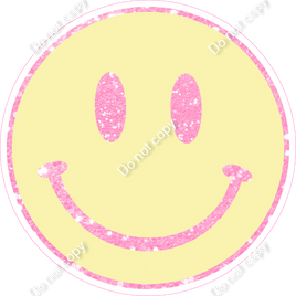 Yellow & Baby Pink Sparkle Smiley Face w/ Variants
