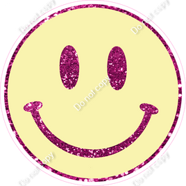 Yellow & Hot Pink Sparkle Smiley Face w/ Variants