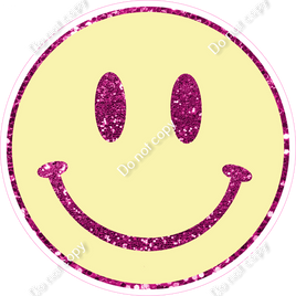 Yellow & Hot Pink Sparkle Smiley Face